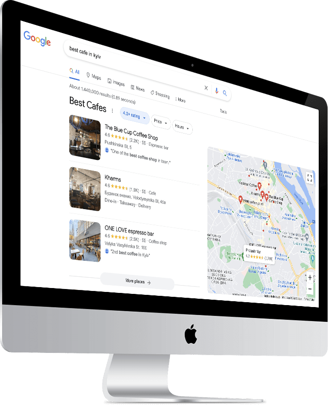 Google maps for restaurants, featuring Choose My Site Digital Marketing and aligning with data-driven online marketing solutions.